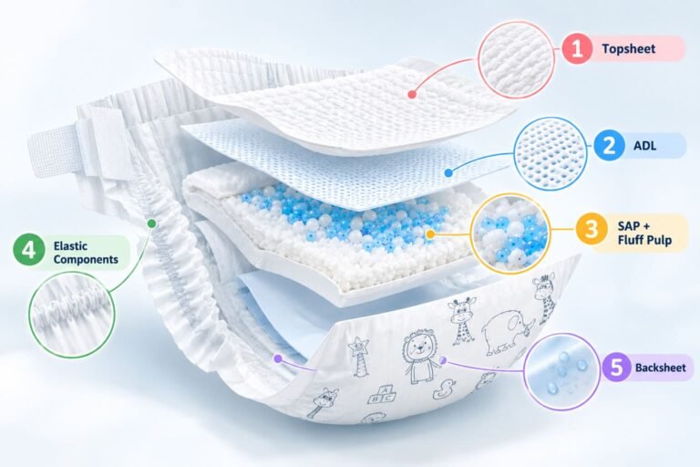 Baby Diaper Materials Explained: SAP, Fluff Pulp, Topsheet & Backsheet