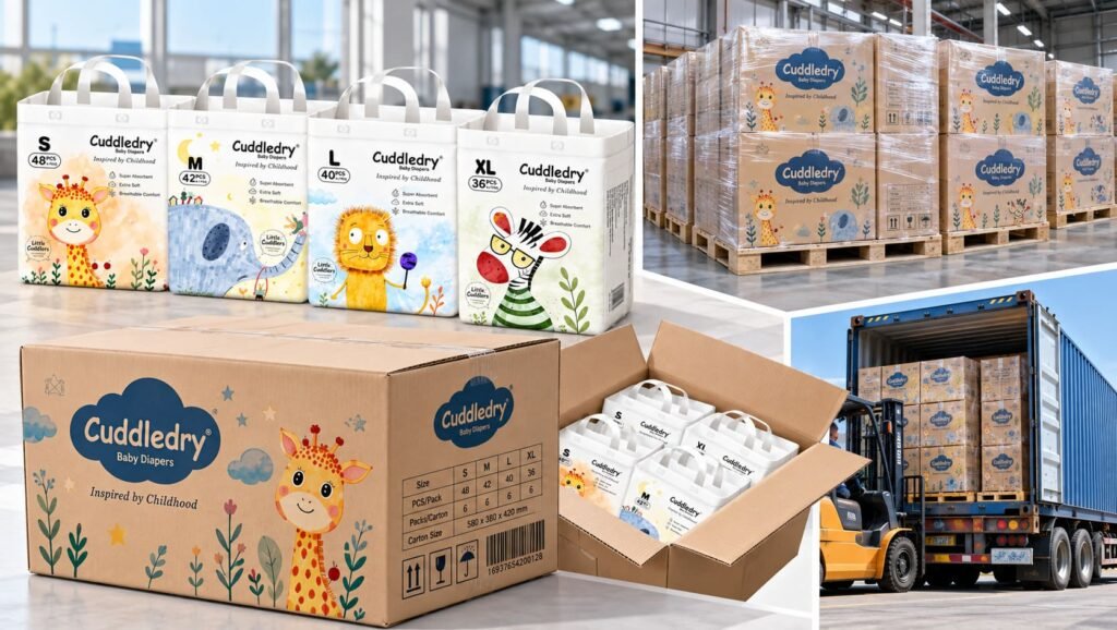 baby diaper packaging cartons for wholesale shipping