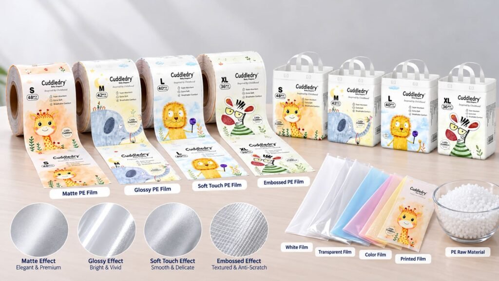 baby diaper packaging materials and plastic films