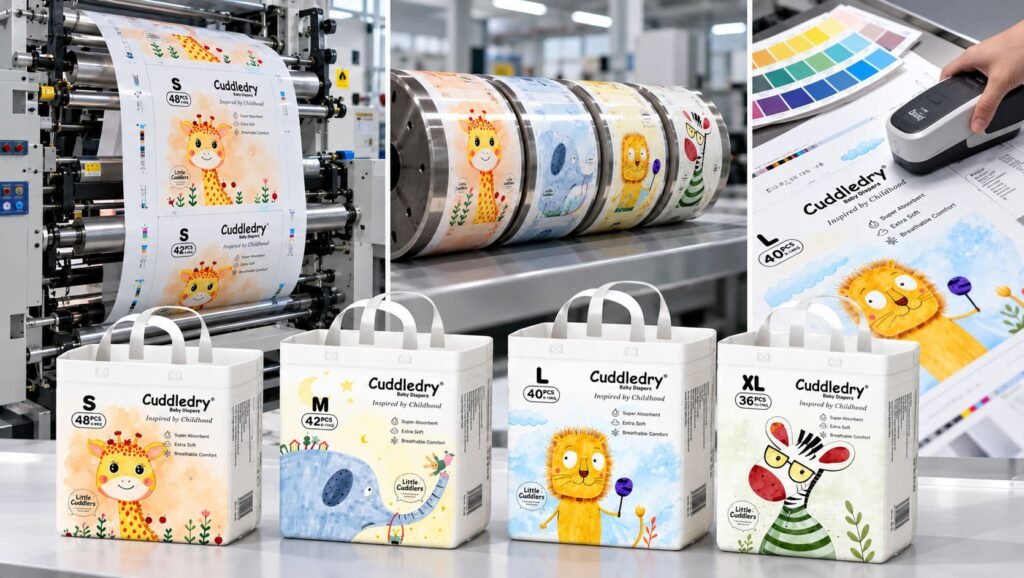 baby diaper packaging printing and plate costs