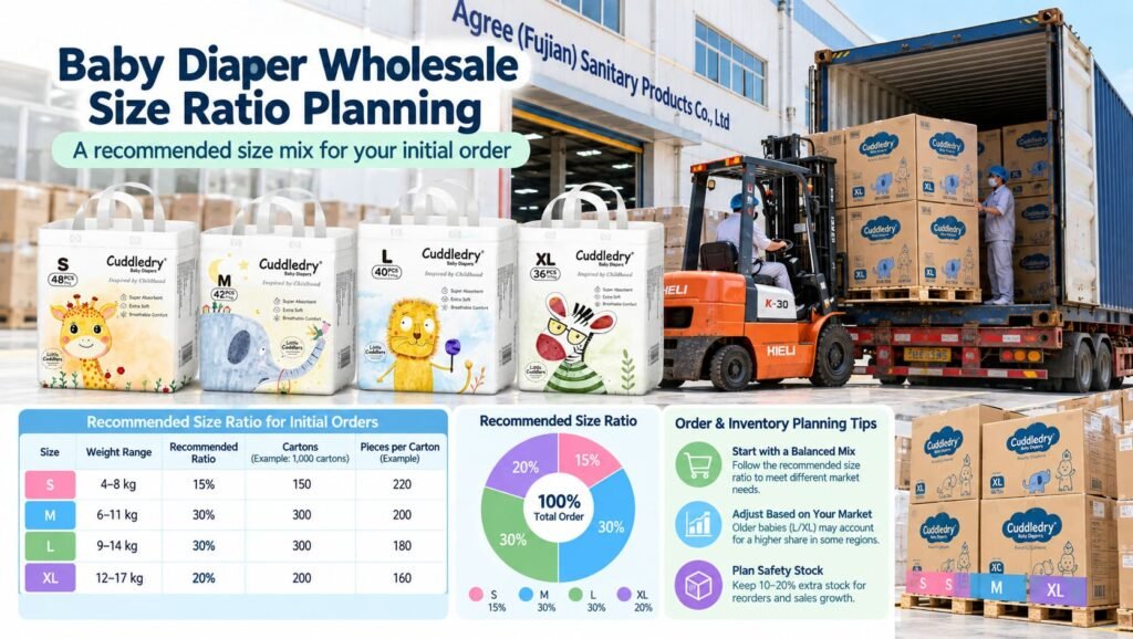 baby diaper wholesale size ratio planning